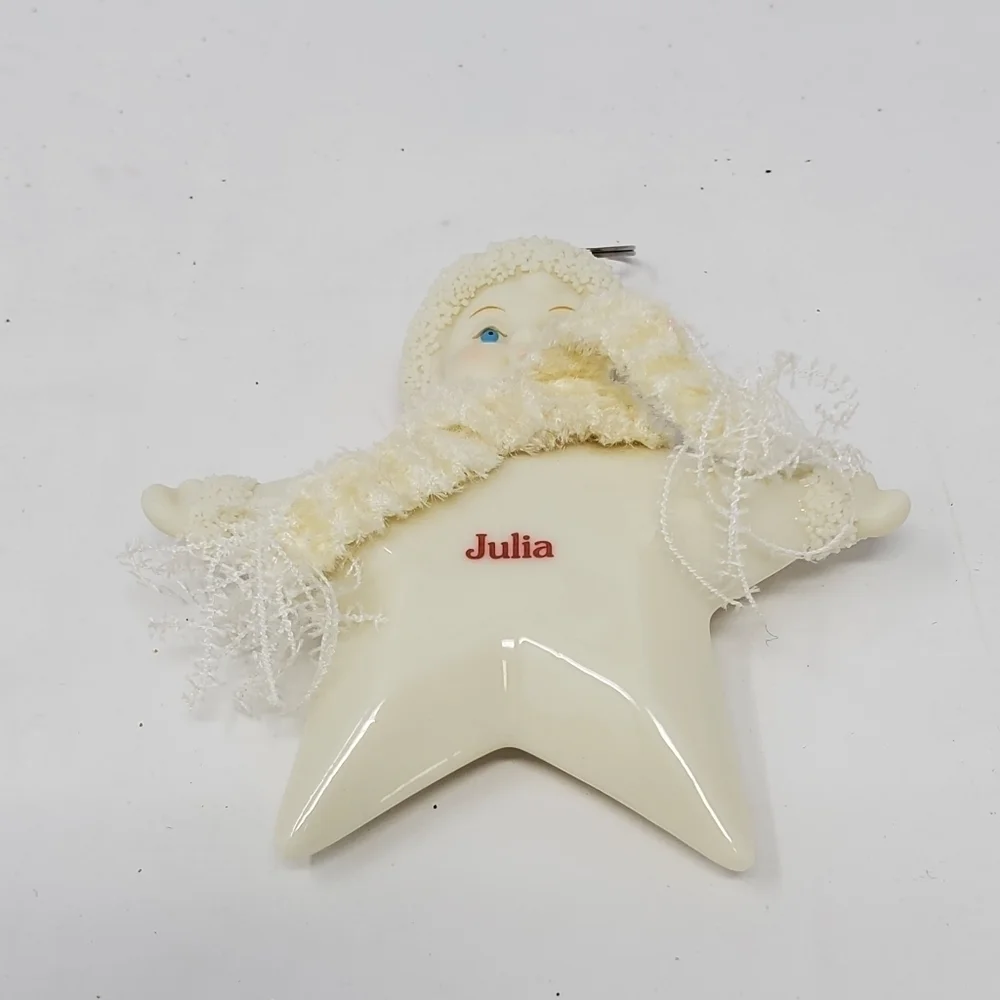 SNOWBABIES DEPT 56 STAR CHRISTMAS ORNAMENT MONOGRAM JULIA HOLIDAY COLLECTIBLE